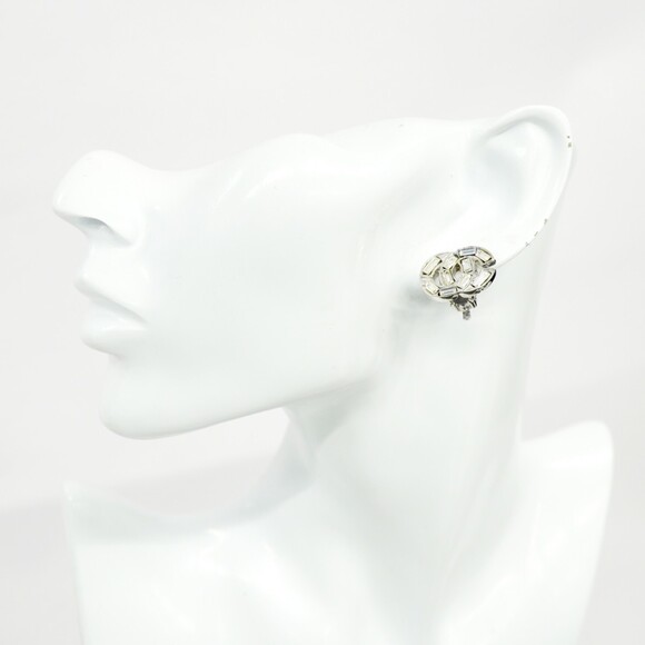 CHANEL Silver Logo Earrings - Picture 6 of 7
